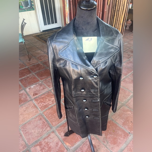 Jackets & Blazers - 💜💜 Black Leather Double-Breasted Coat